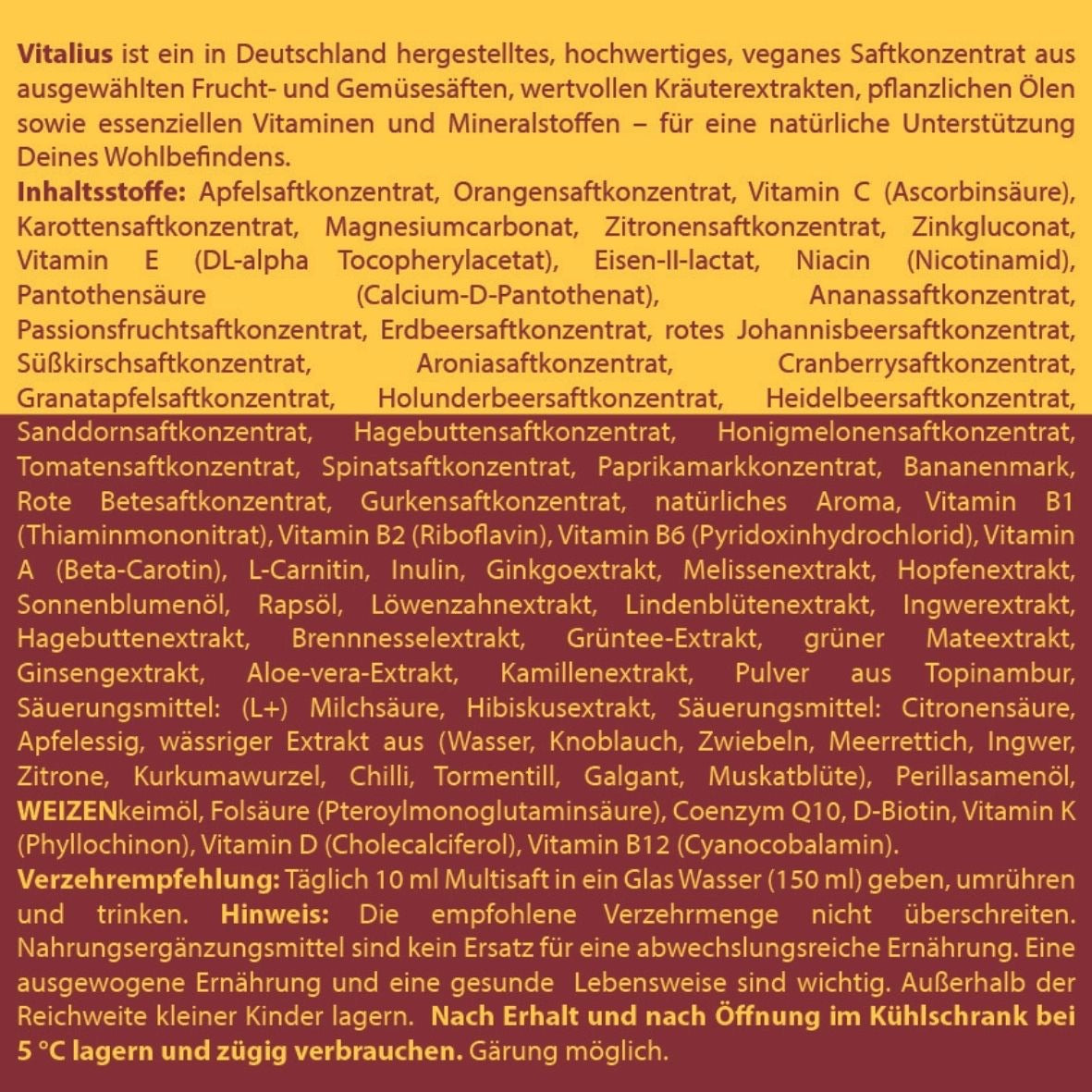 VITALIUS Das synergetische Nährstoff-Konzentrat