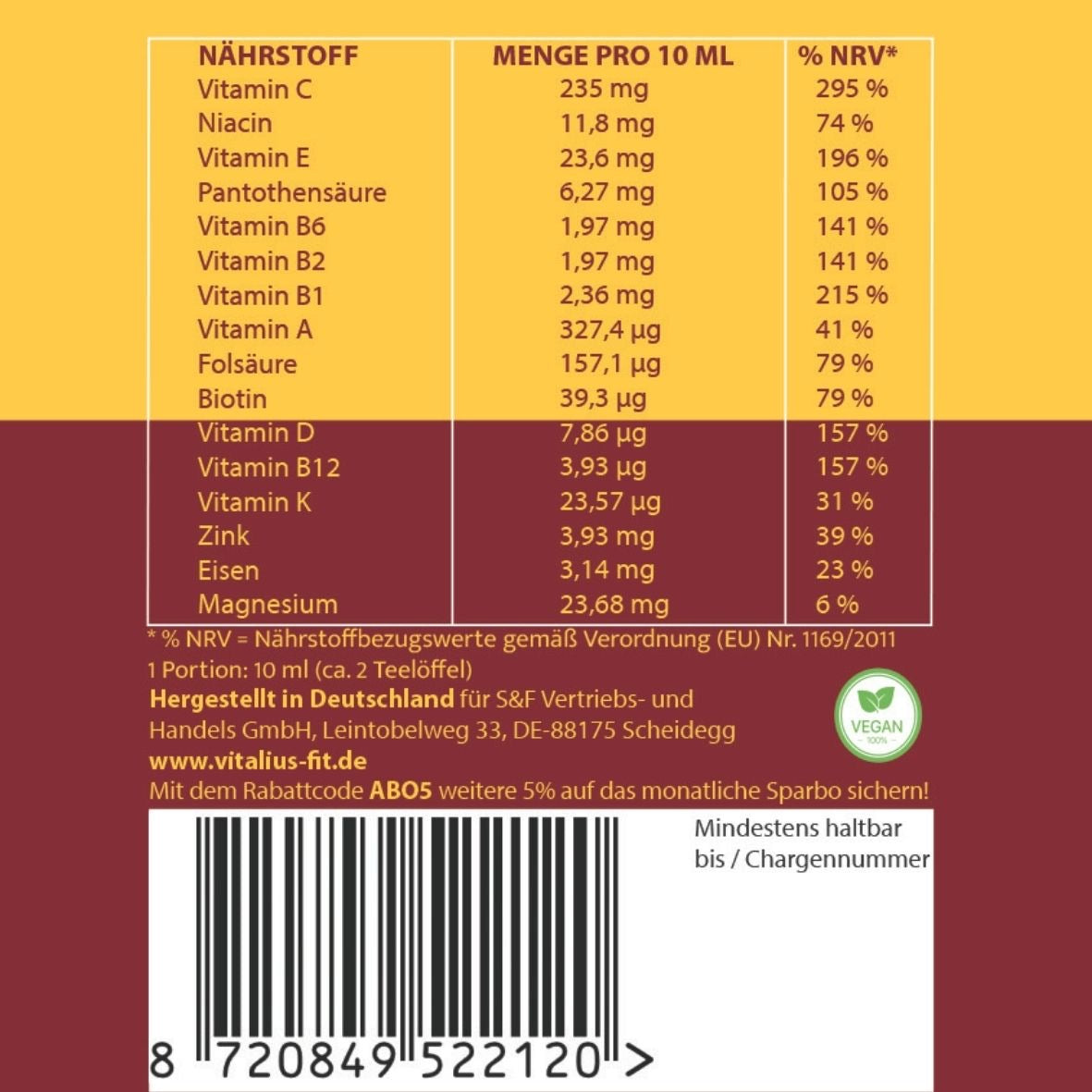 VITALIUS Das synergetische Nährstoff-Konzentrat